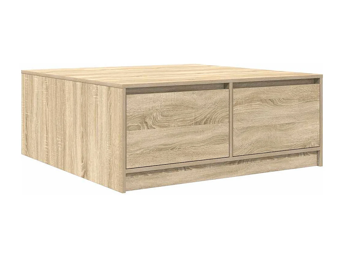 Table basse avec tiroirs chêne sonoma 100x100x40 cm