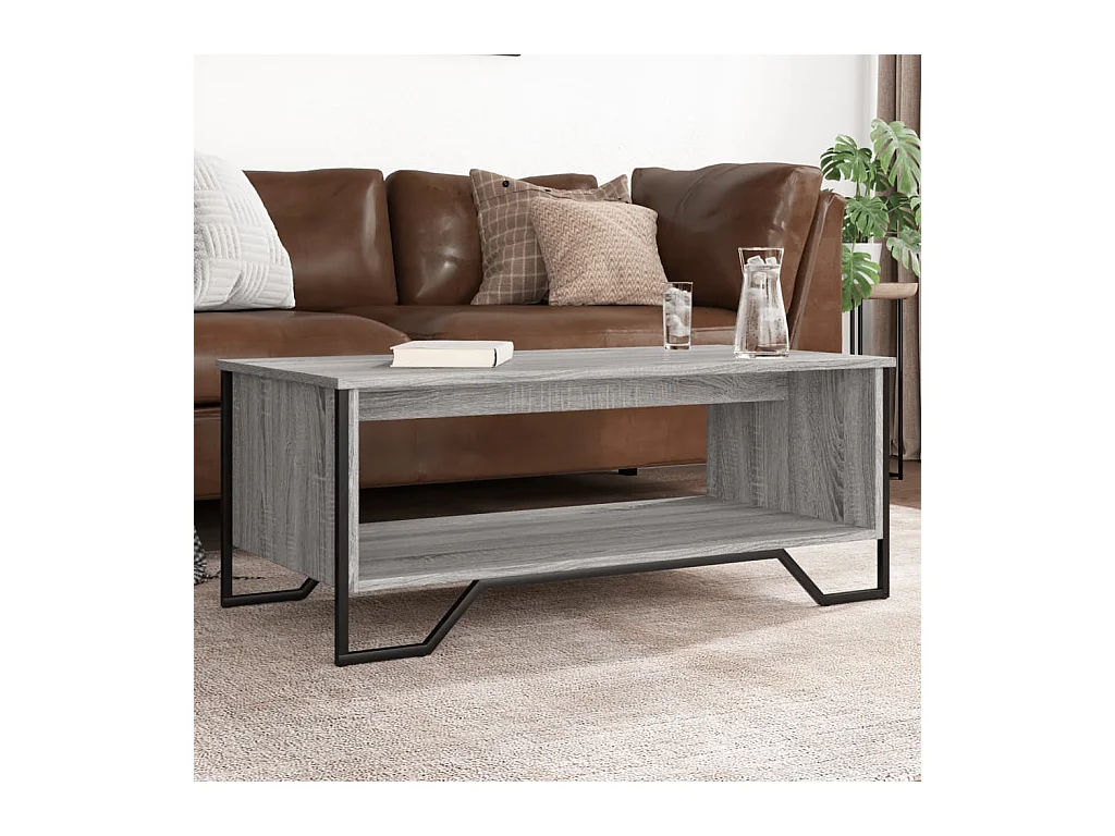 Table basse sonoma gris 100x51x40 cm bois d'ingénierie