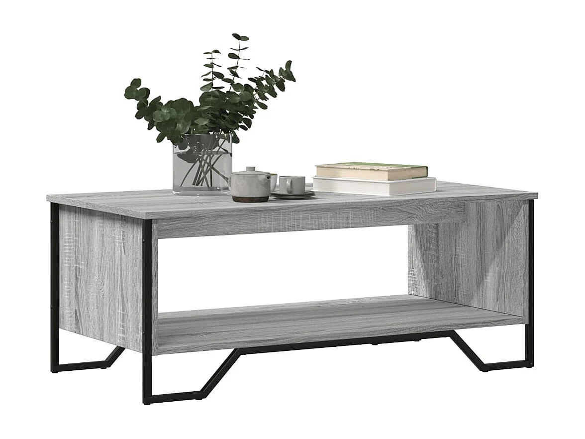 Table basse sonoma gris 100x51x40 cm bois d'ingénierie