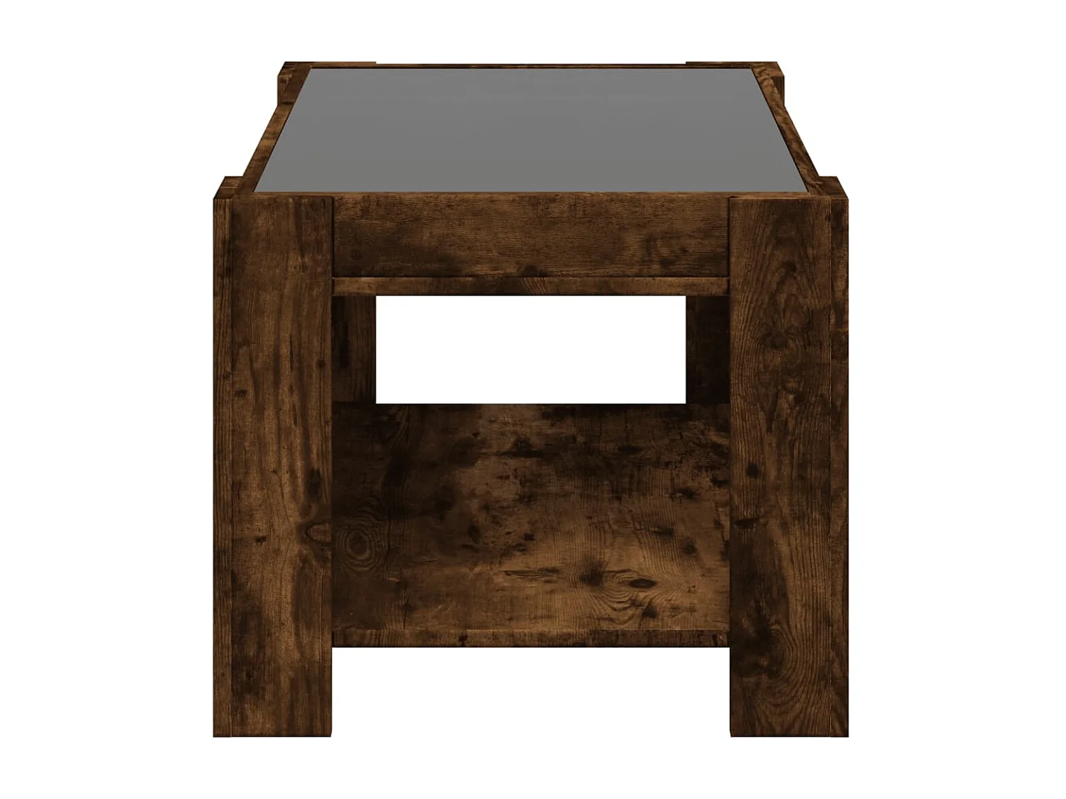 Table basse avec LED chêne fumé 73x53x45 cm bois d'ingénierie