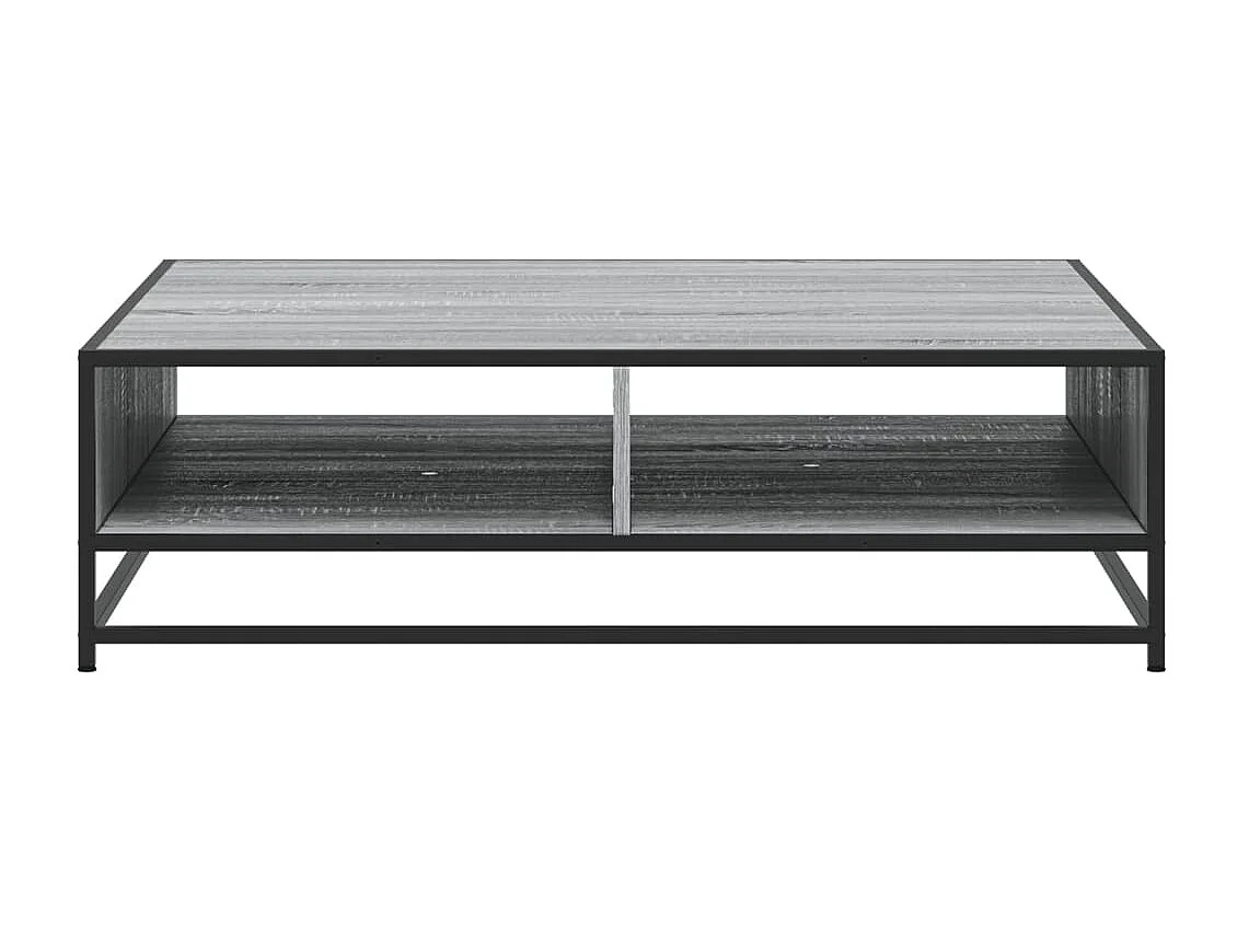 Tavolino Grigio Sonoma 100x100x30 cm in Truciolato e Metallo