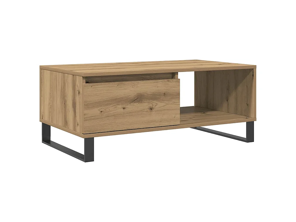 Tavolino da Salotto Rovere Artigianale 90x50x36,5 cm Truciolato