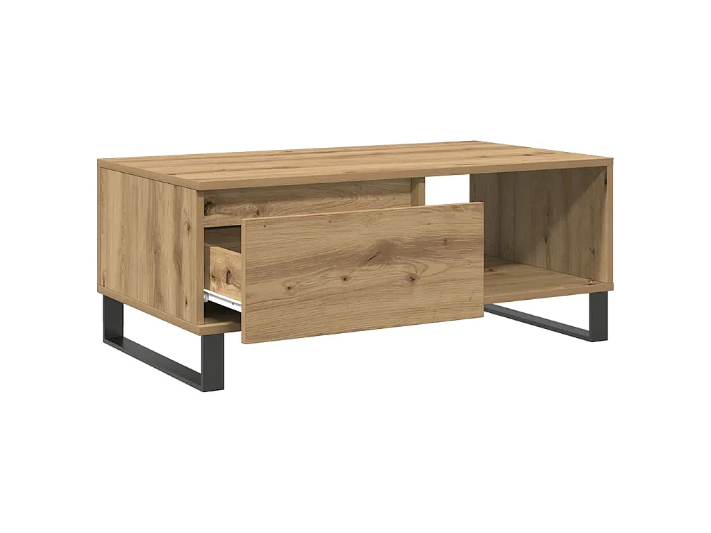 Tavolino da Salotto Rovere Artigianale 90x50x36,5 cm Truciolato