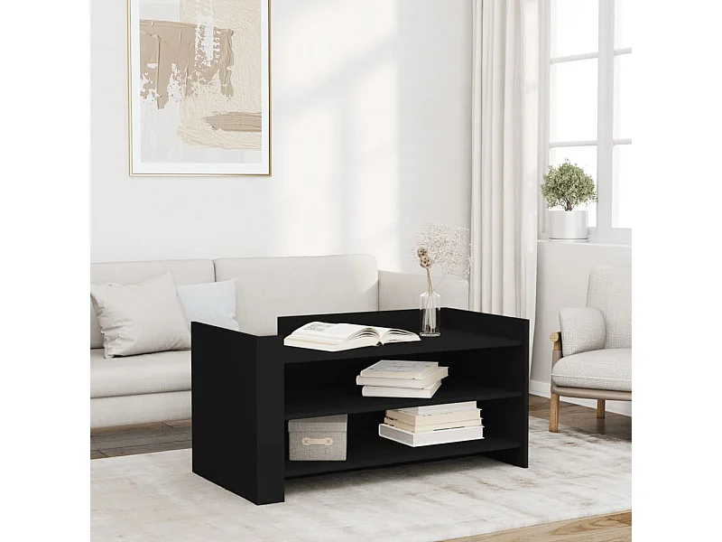 Tavolino da Salotto Nero 100x50x50 cm Legno Multistrato