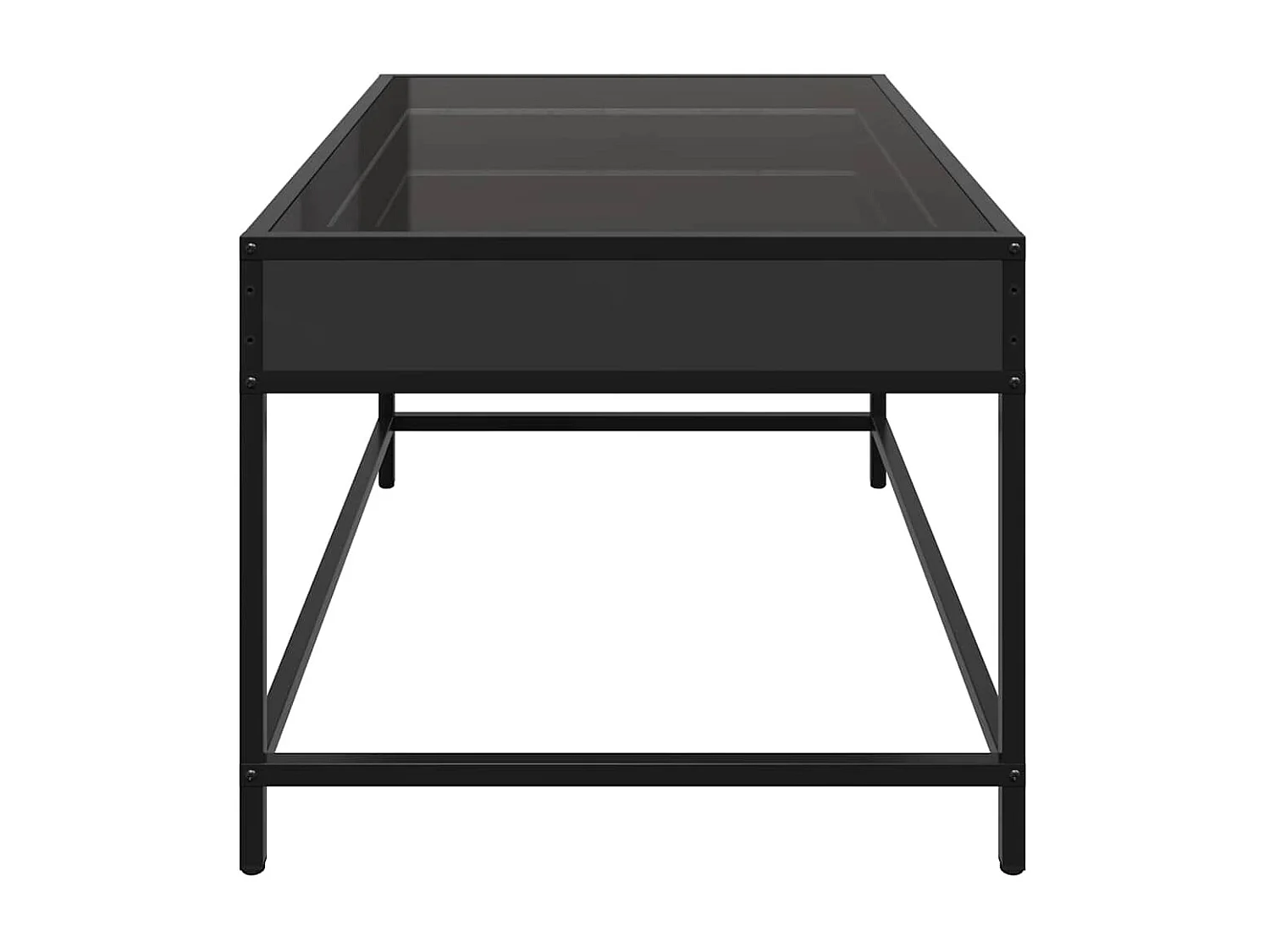 Table basse avec LED infini noir 70x50x41 cm