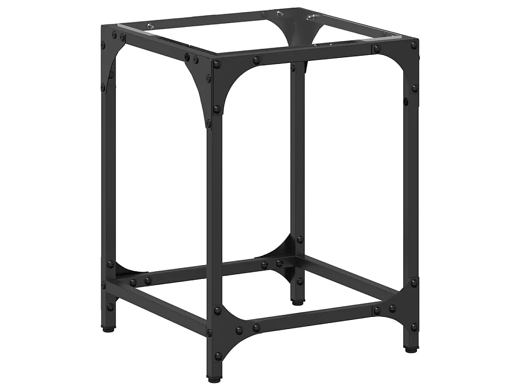 Salontafel met transparant glazen blad 30x30x40 cm staal