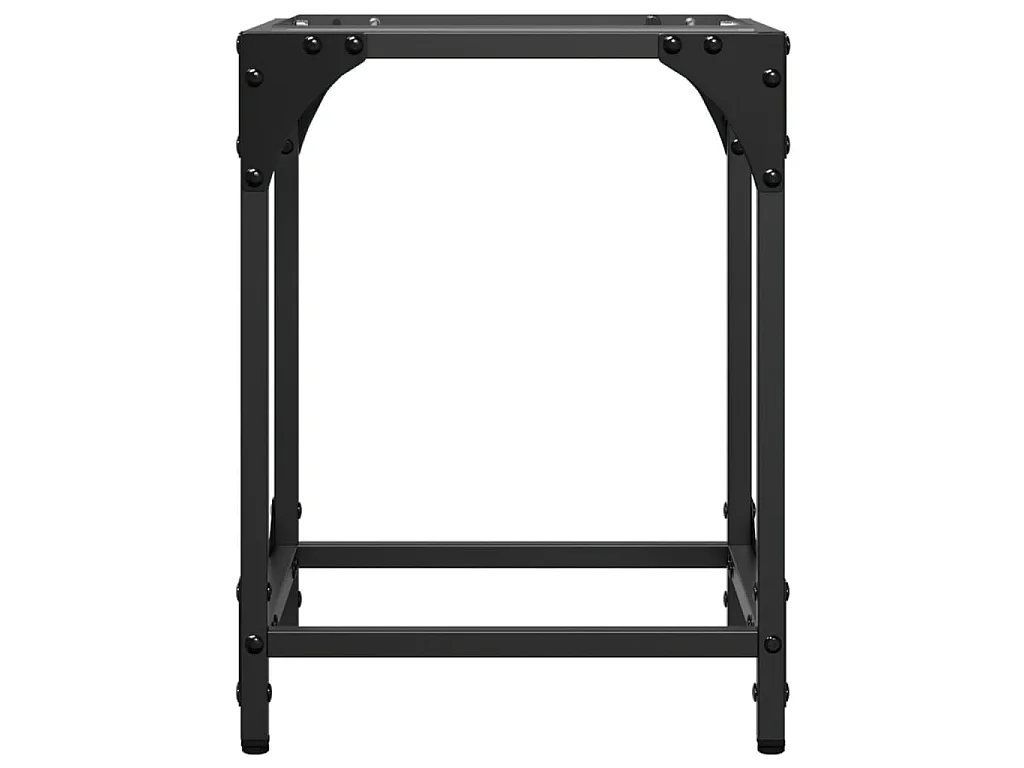 Salontafel met transparant glazen blad 30x30x40 cm staal