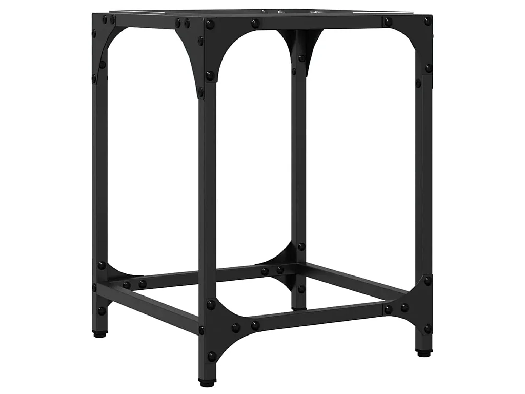 Salontafel met transparant glazen blad 30x30x40 cm staal