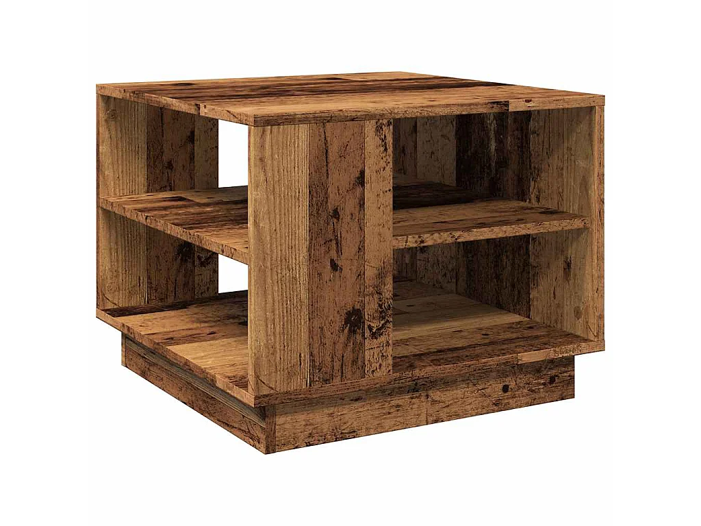Table basse vieux bois 55x55x42 cm bois d'ingénierie