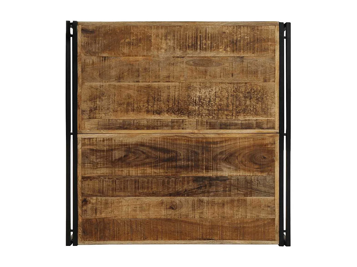 Table basse 100x100x35 cm bois de manguier massif brut