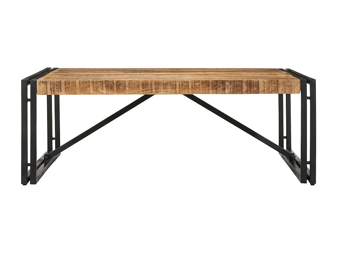 Table basse 100x100x35 cm bois de manguier massif brut