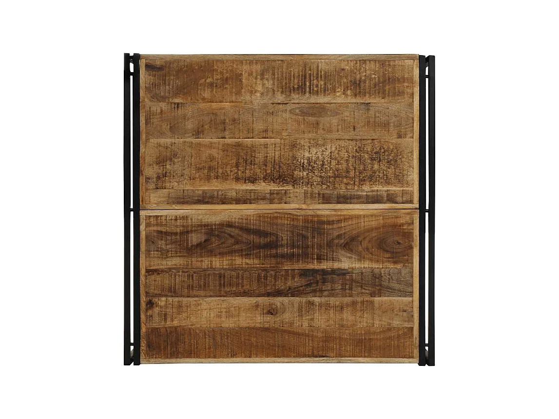Table basse 100x100x35 cm bois de manguier massif brut