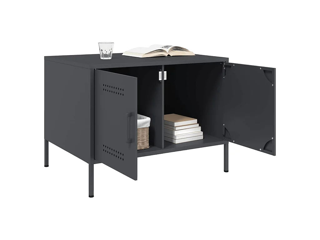 Table basse anthracite 68x50x50,5 cm acier