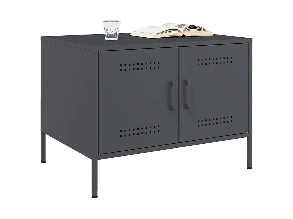 Table basse anthracite 68x50x50,5 cm acier