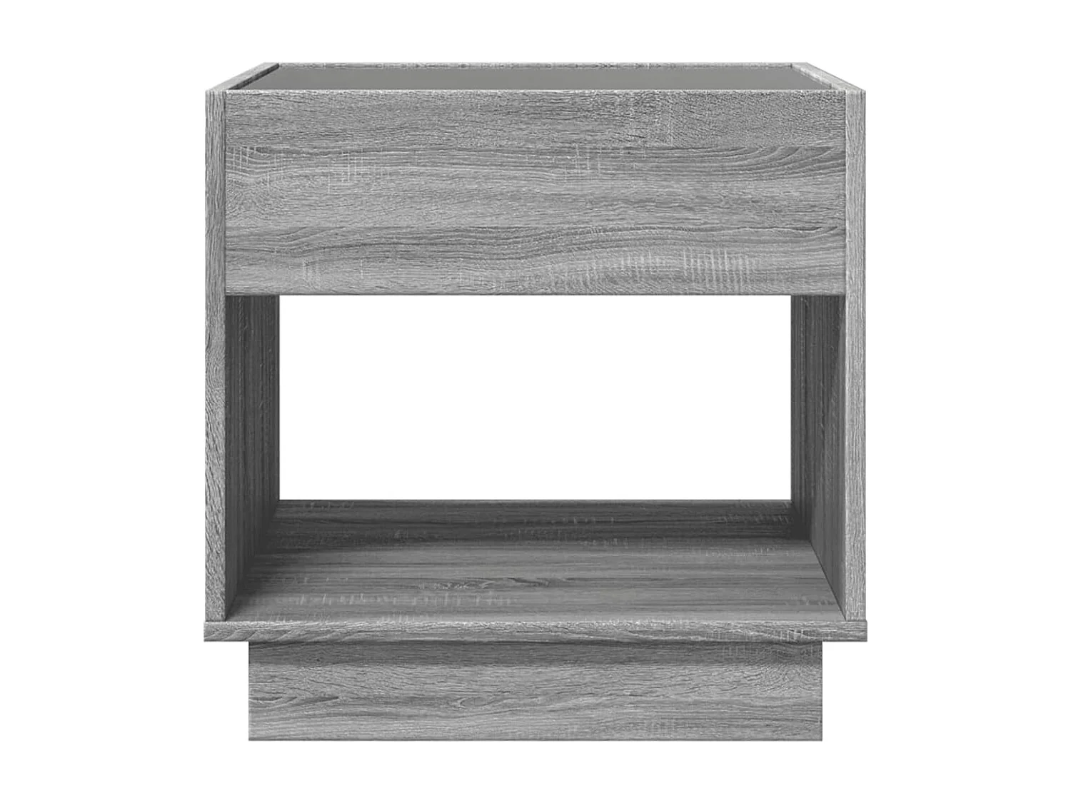 Salontafel met Infinity LED 50x50x50 cm grijs sonoma eikenkleur