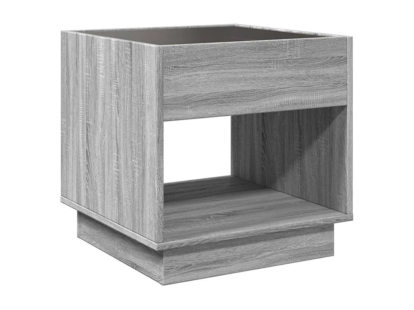 Salontafel met Infinity LED 50x50x50 cm grijs sonoma eikenkleur