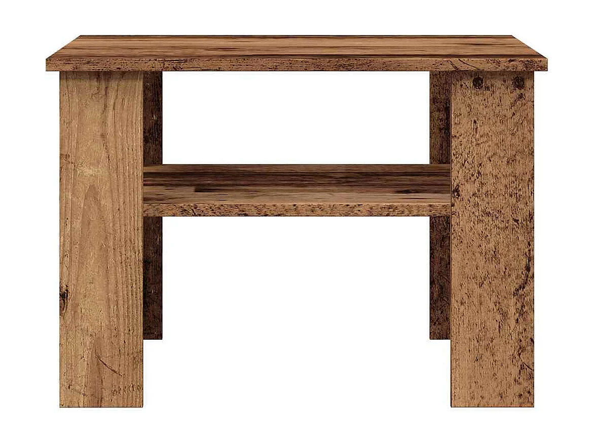 Salontafel 60x60x42 cm bewerkt hout oud houtkleurig