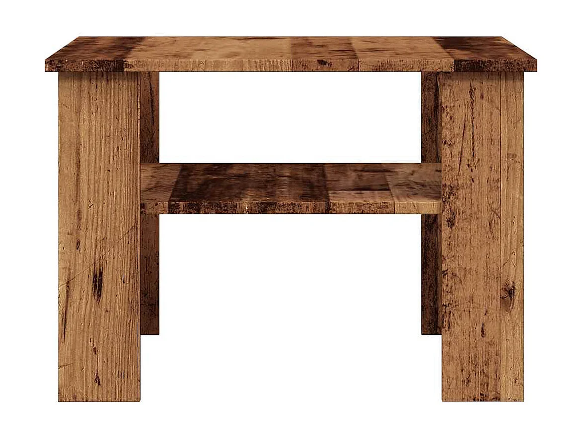 Salontafel 60x60x42 cm bewerkt hout oud houtkleurig