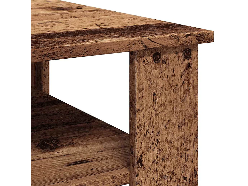 Salontafel 60x60x42 cm bewerkt hout oud houtkleurig