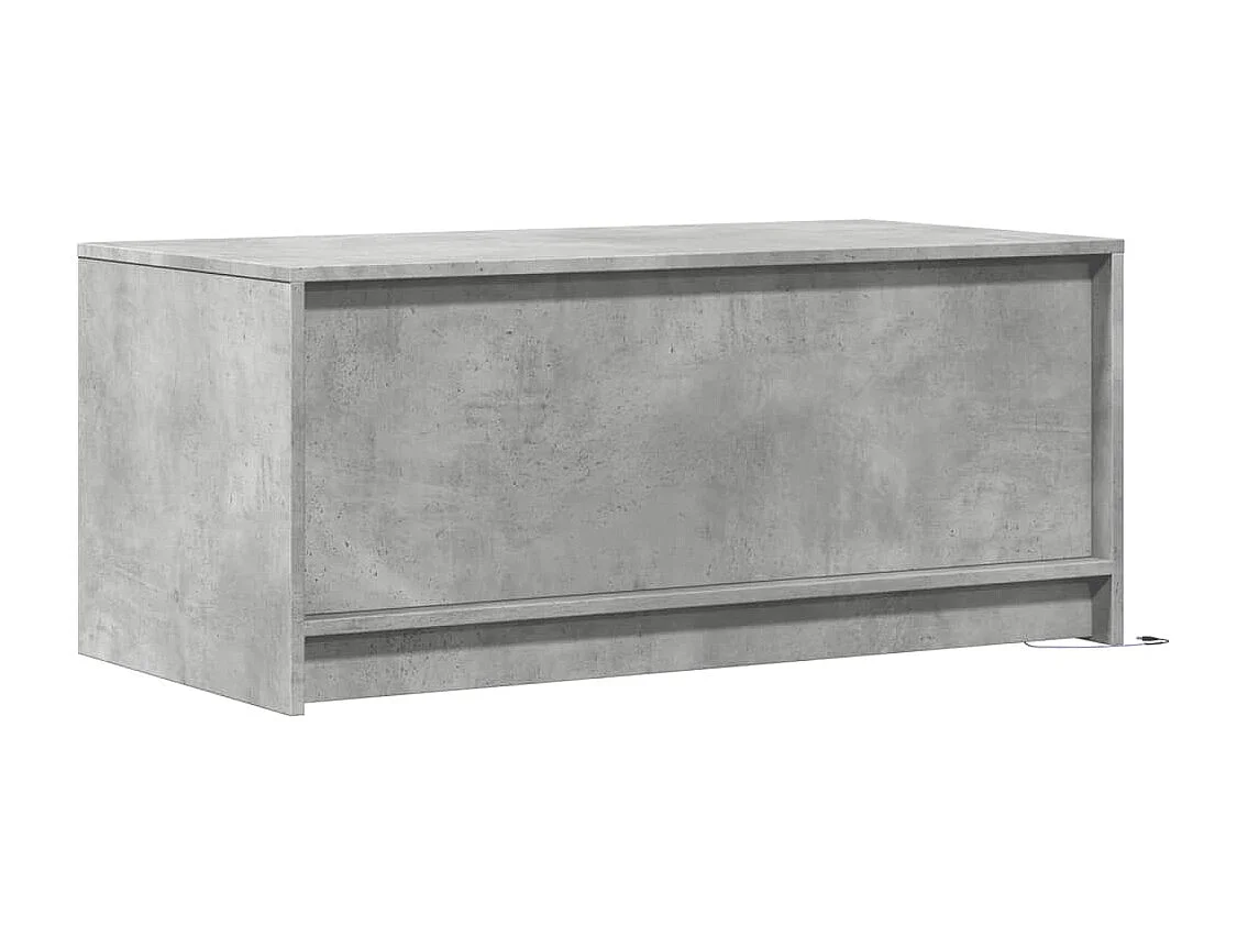 Mesa de centro c/ luzes LED derivados madeira cinzento cimento