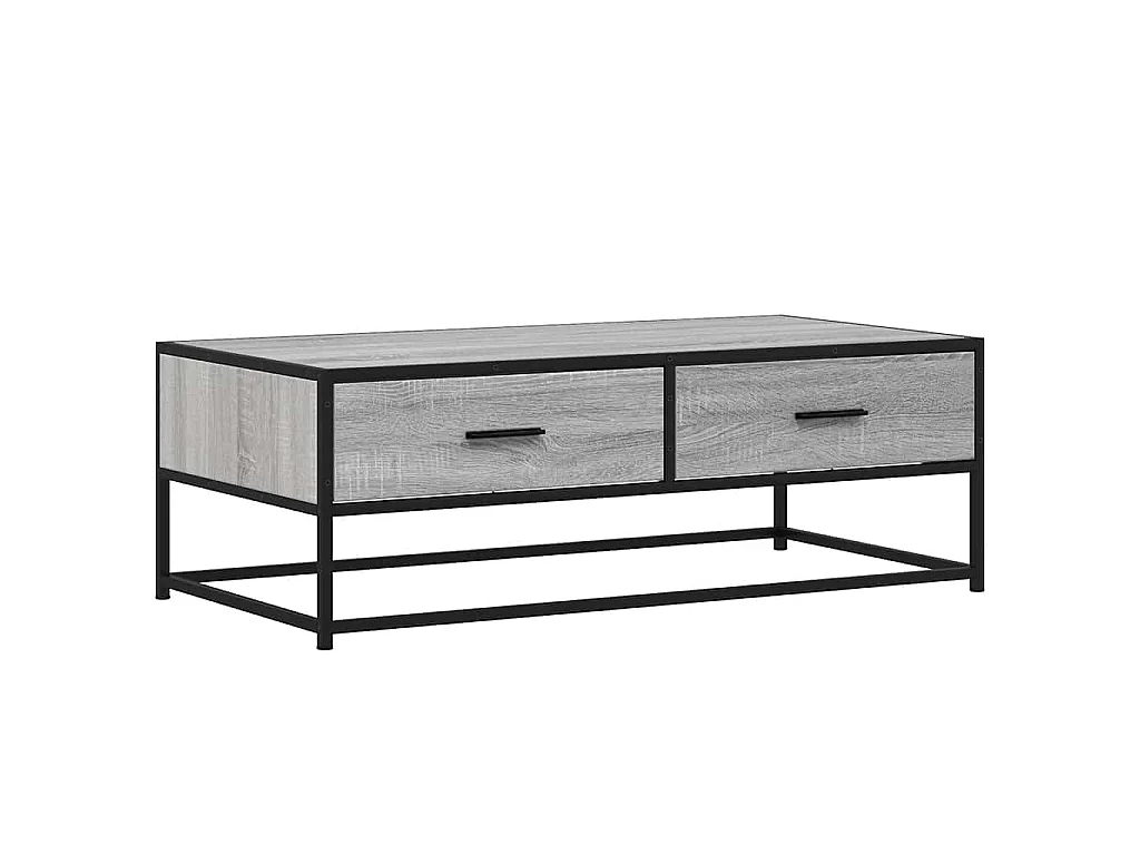 Tavolino Salotto Grigio Sonoma 100x50x35cm Multistrato Metallo