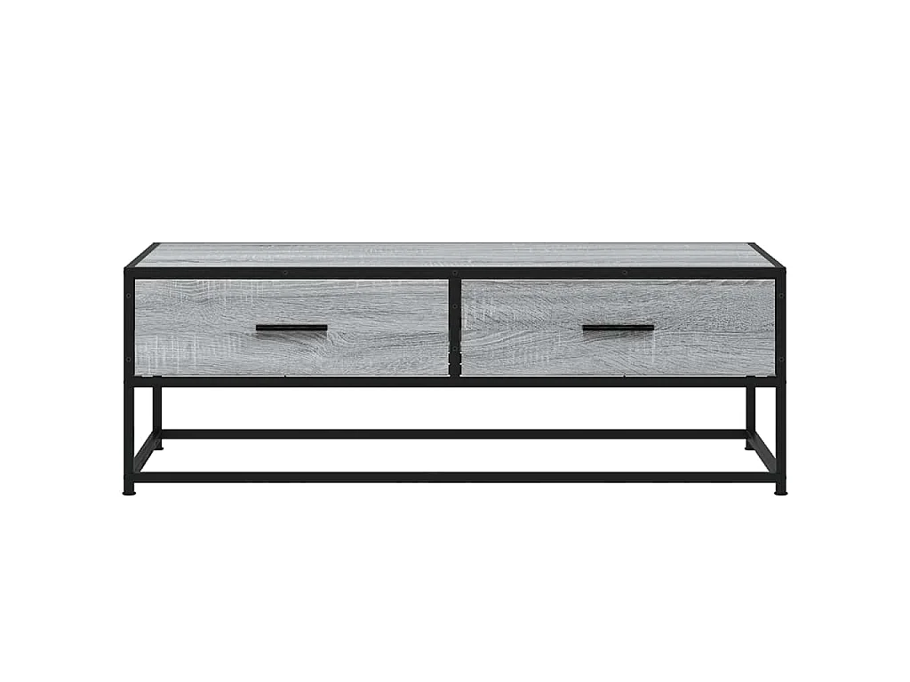 Tavolino Salotto Grigio Sonoma 100x50x35cm Multistrato Metallo