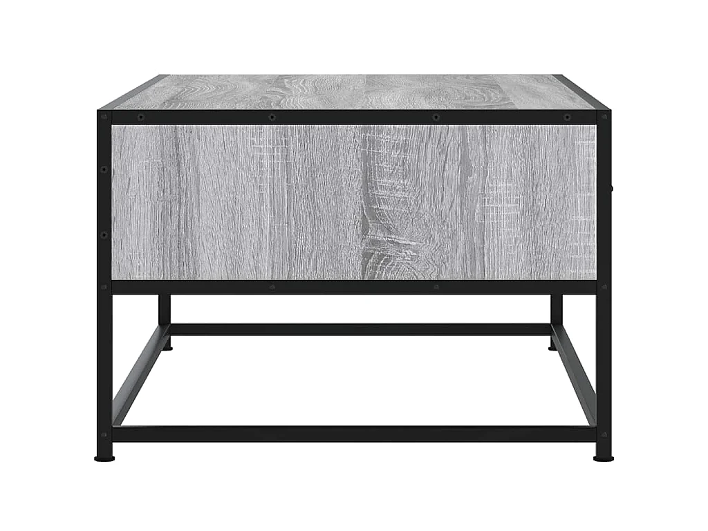 Tavolino Salotto Grigio Sonoma 100x50x35cm Multistrato Metallo