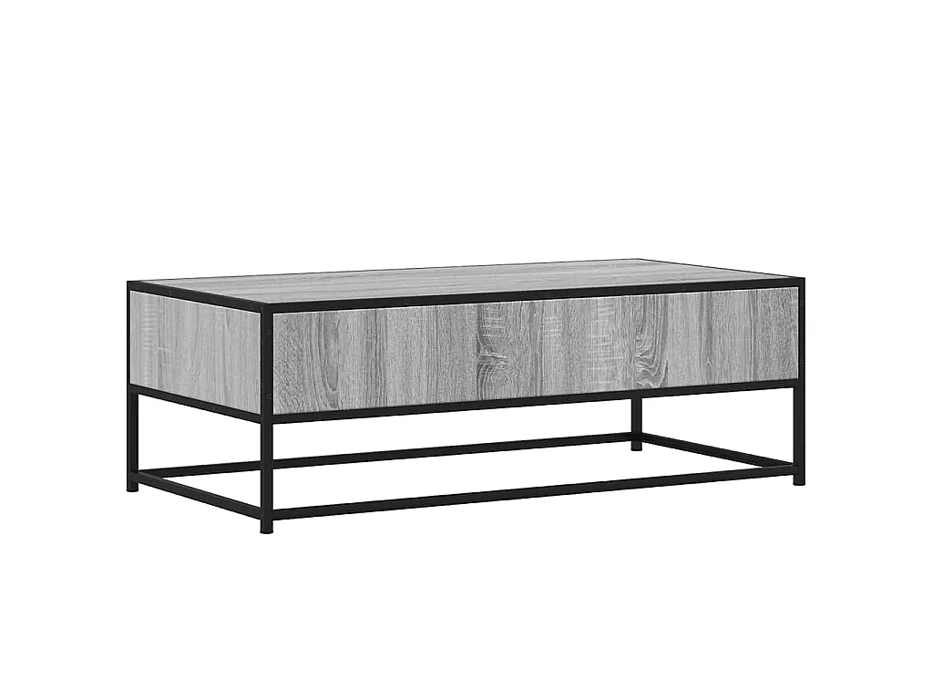 Tavolino Salotto Grigio Sonoma 100x50x35cm Multistrato Metallo