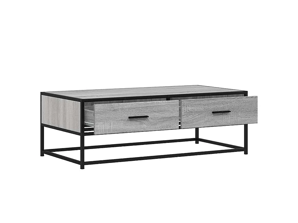 Tavolino Salotto Grigio Sonoma 100x50x35cm Multistrato Metallo