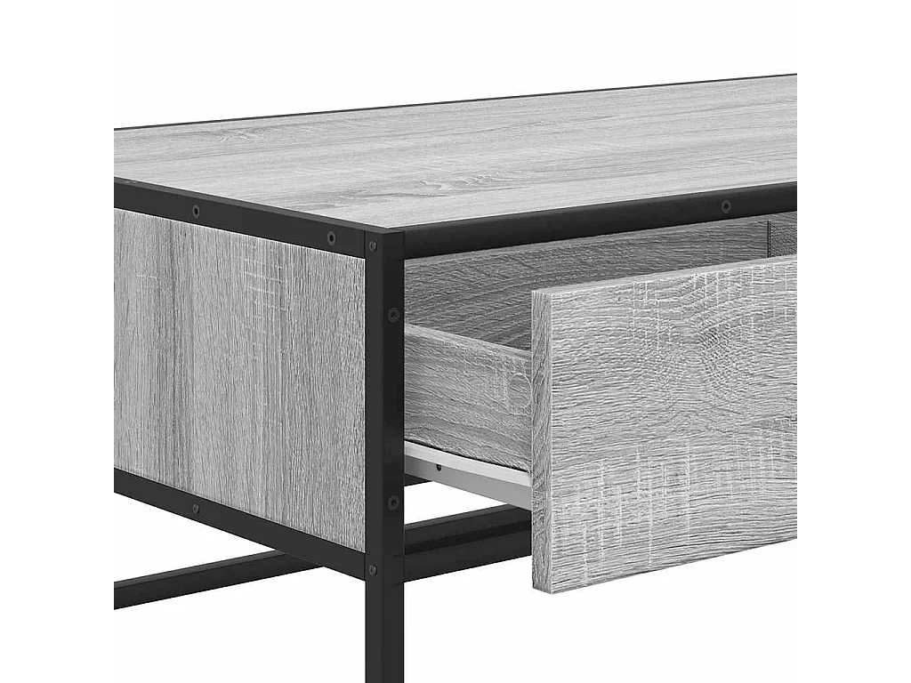 Tavolino Salotto Grigio Sonoma 100x50x35cm Multistrato Metallo