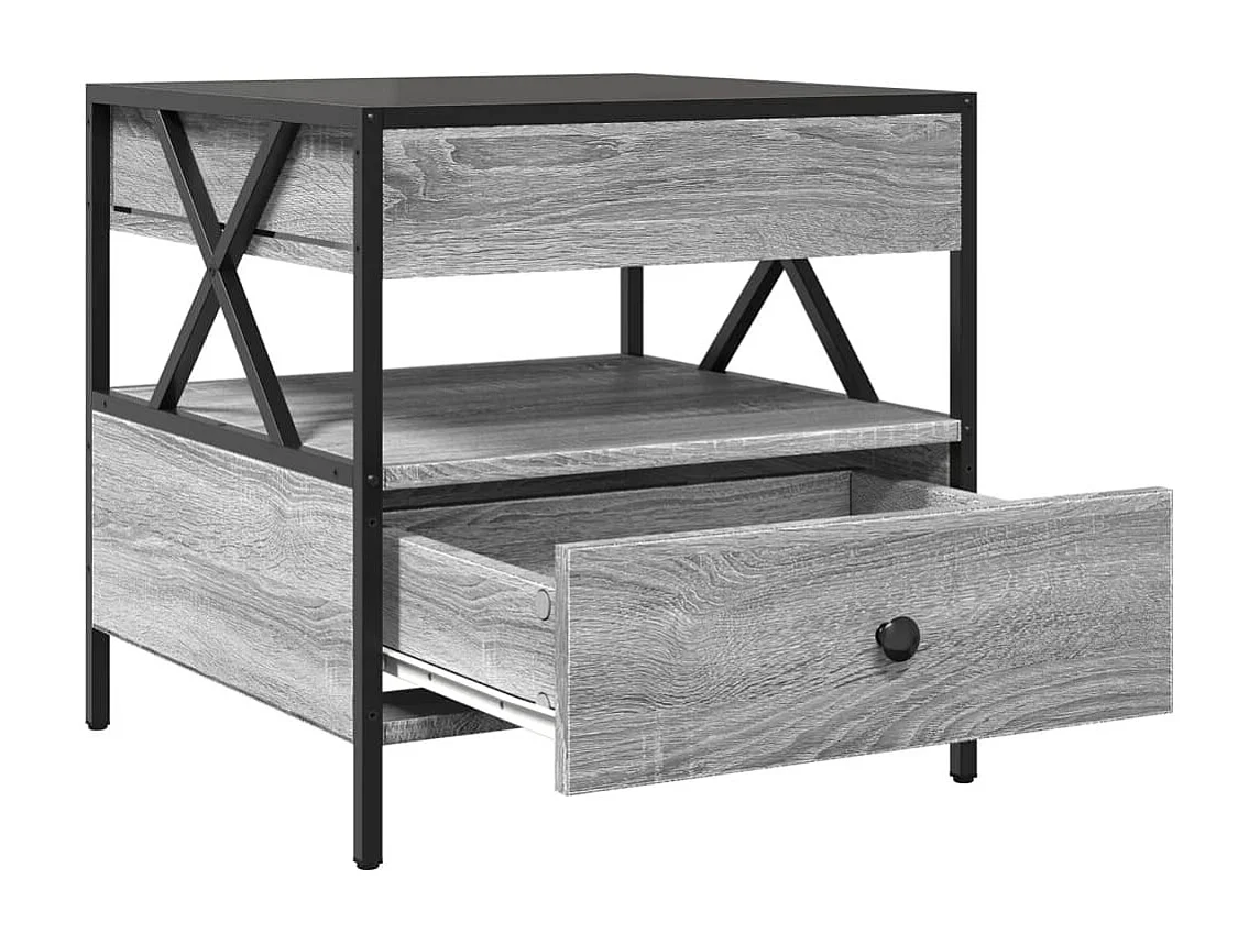 Table basse avec LED Infinity sonoma gris 50x50x51 cm