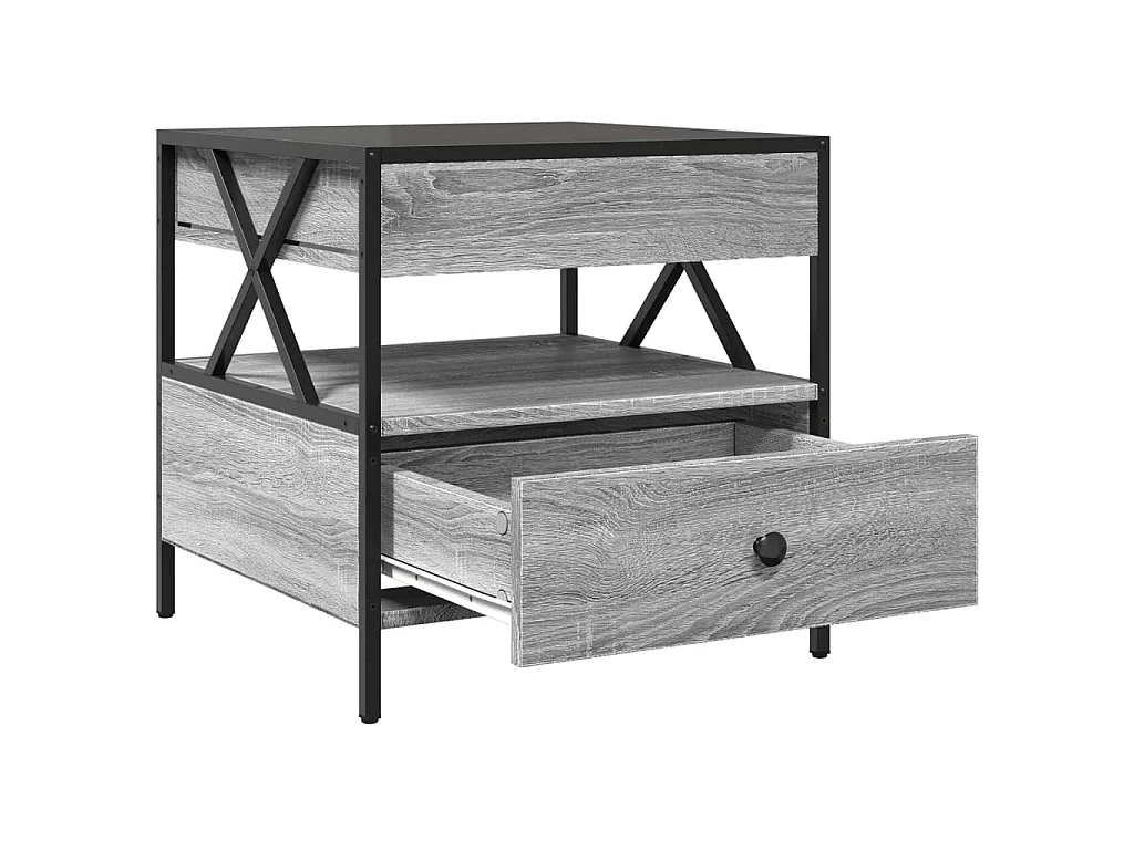Table basse avec LED Infinity sonoma gris 50x50x51 cm