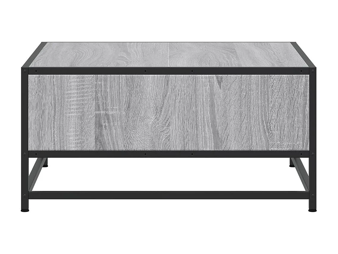 Table basse sonoma gris 60,5x60,5x30 cm bois d'ingénierie/métal