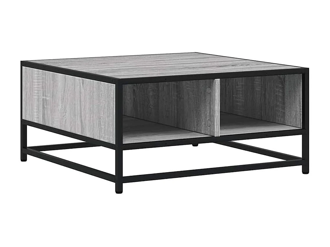 Table basse sonoma gris 60,5x60,5x30 cm bois d'ingénierie/métal