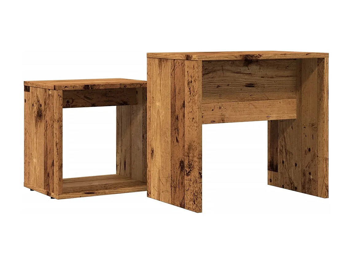 Tables basses gigognes 2 pcs vieux bois bois d'ingénierie