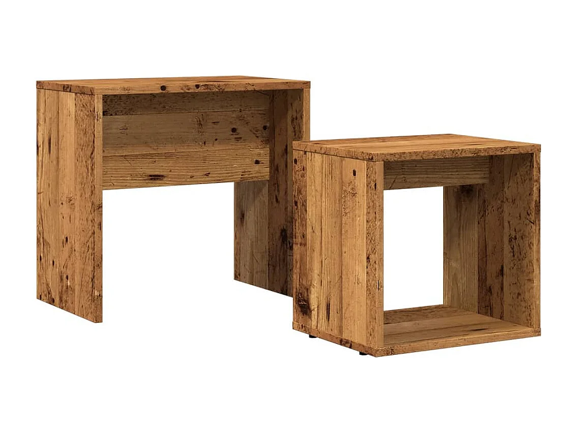 Tables basses gigognes 2 pcs vieux bois bois d'ingénierie