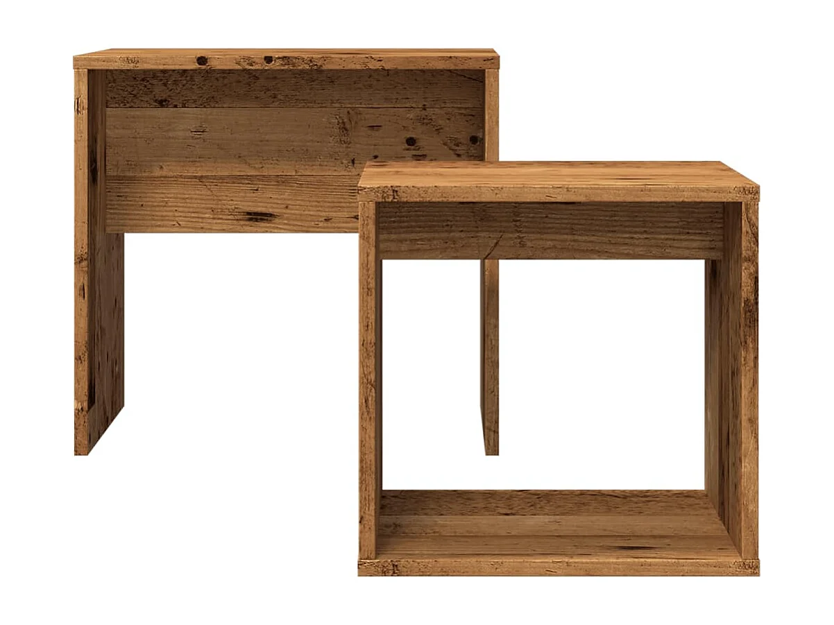 Tables basses gigognes 2 pcs vieux bois bois d'ingénierie