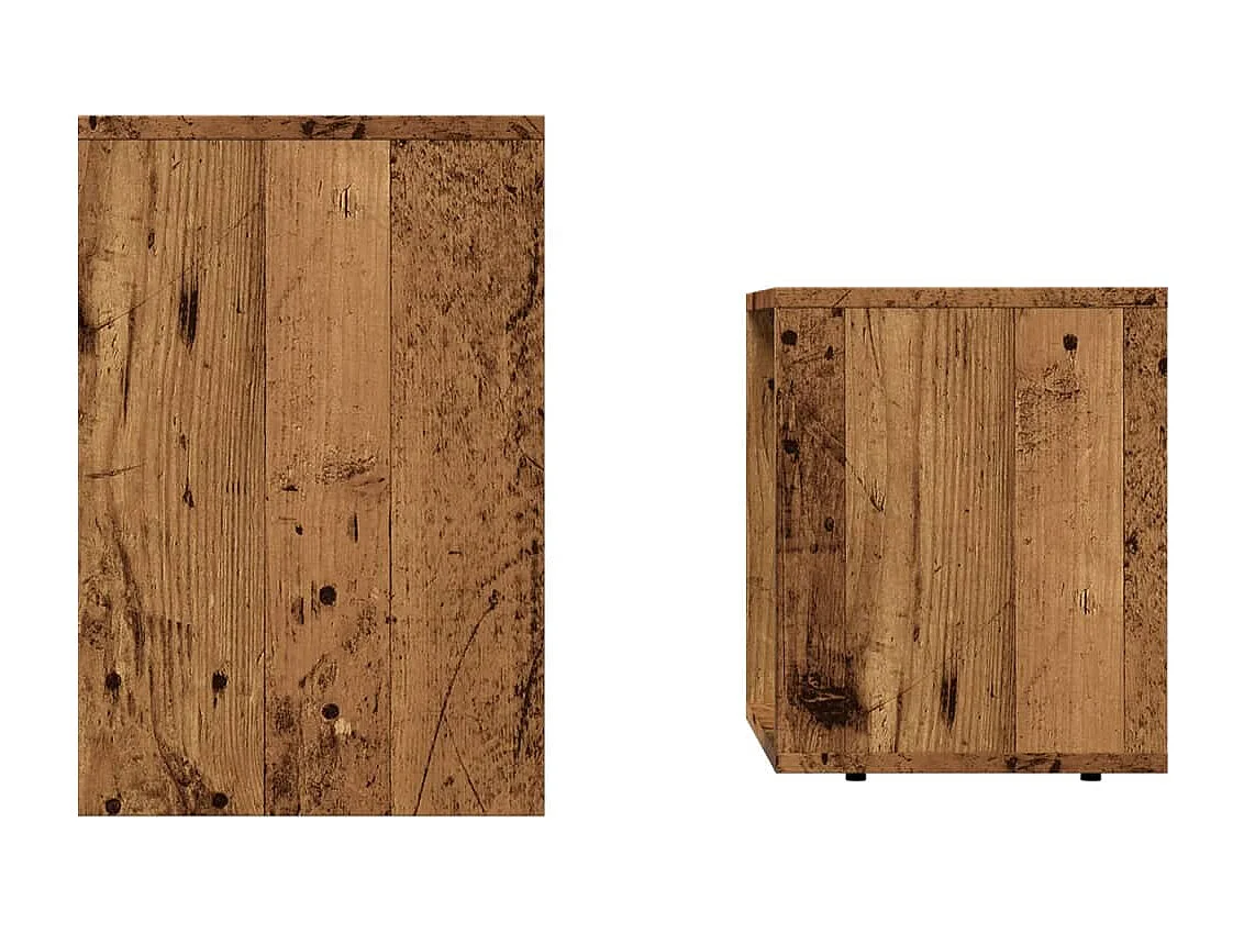 Tables basses gigognes 2 pcs vieux bois bois d'ingénierie