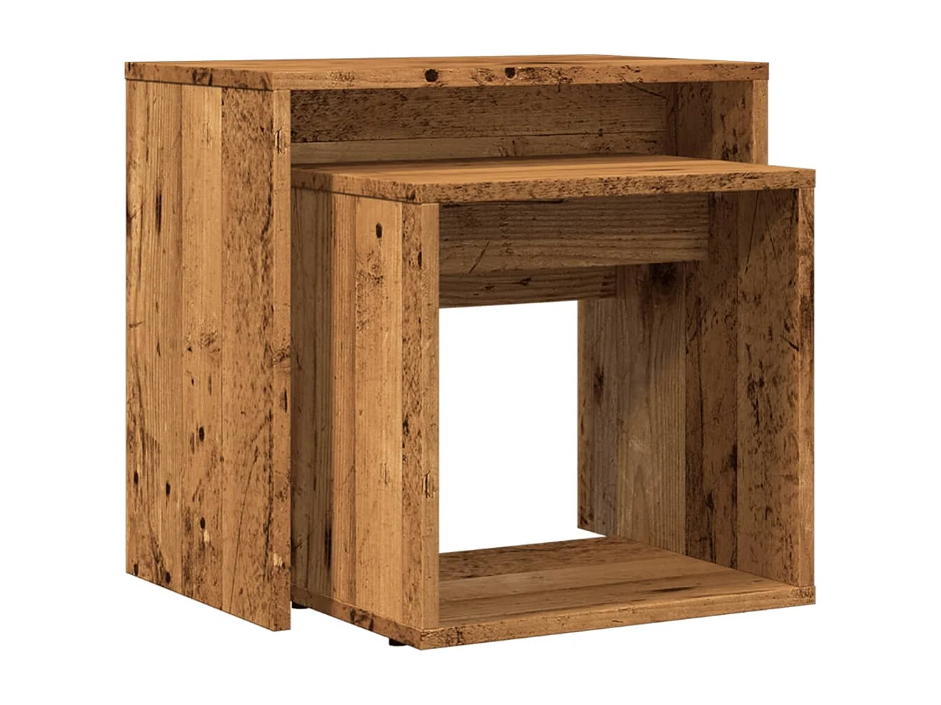 Tables basses gigognes 2 pcs vieux bois bois d'ingénierie