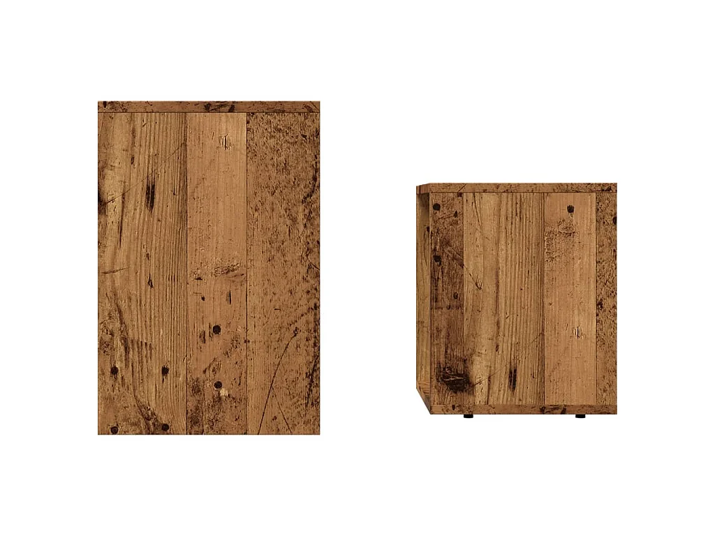 Mesas de centro apilables 2 uds madera de ingeniería envejecida