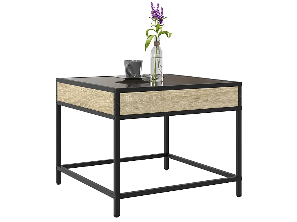 Couchtisch mit Infinity-LED Sonoma-Eiche 50x50x41 cm