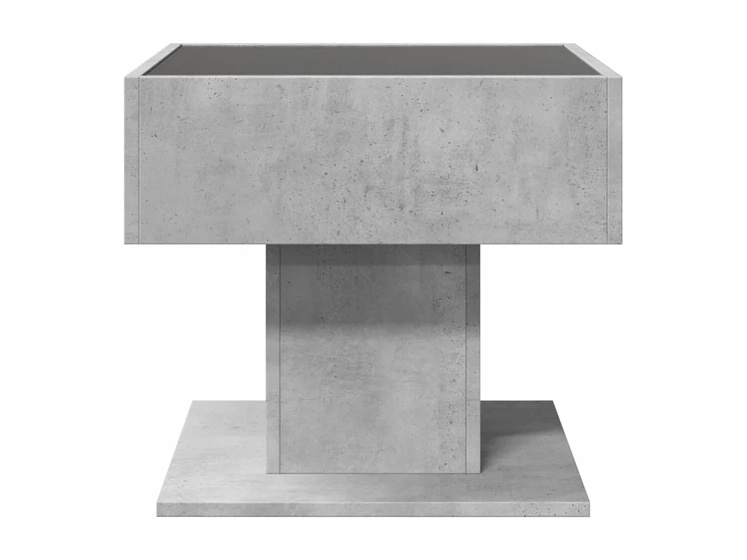 Table basse avec LED gris béton 50x50x45 cm bois d'ingénierie