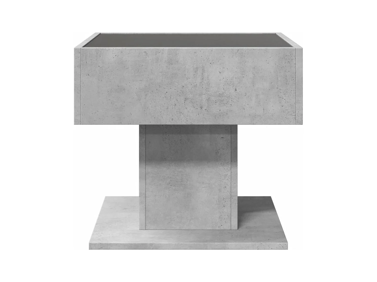 Table basse avec LED gris béton 50x50x45 cm bois d'ingénierie