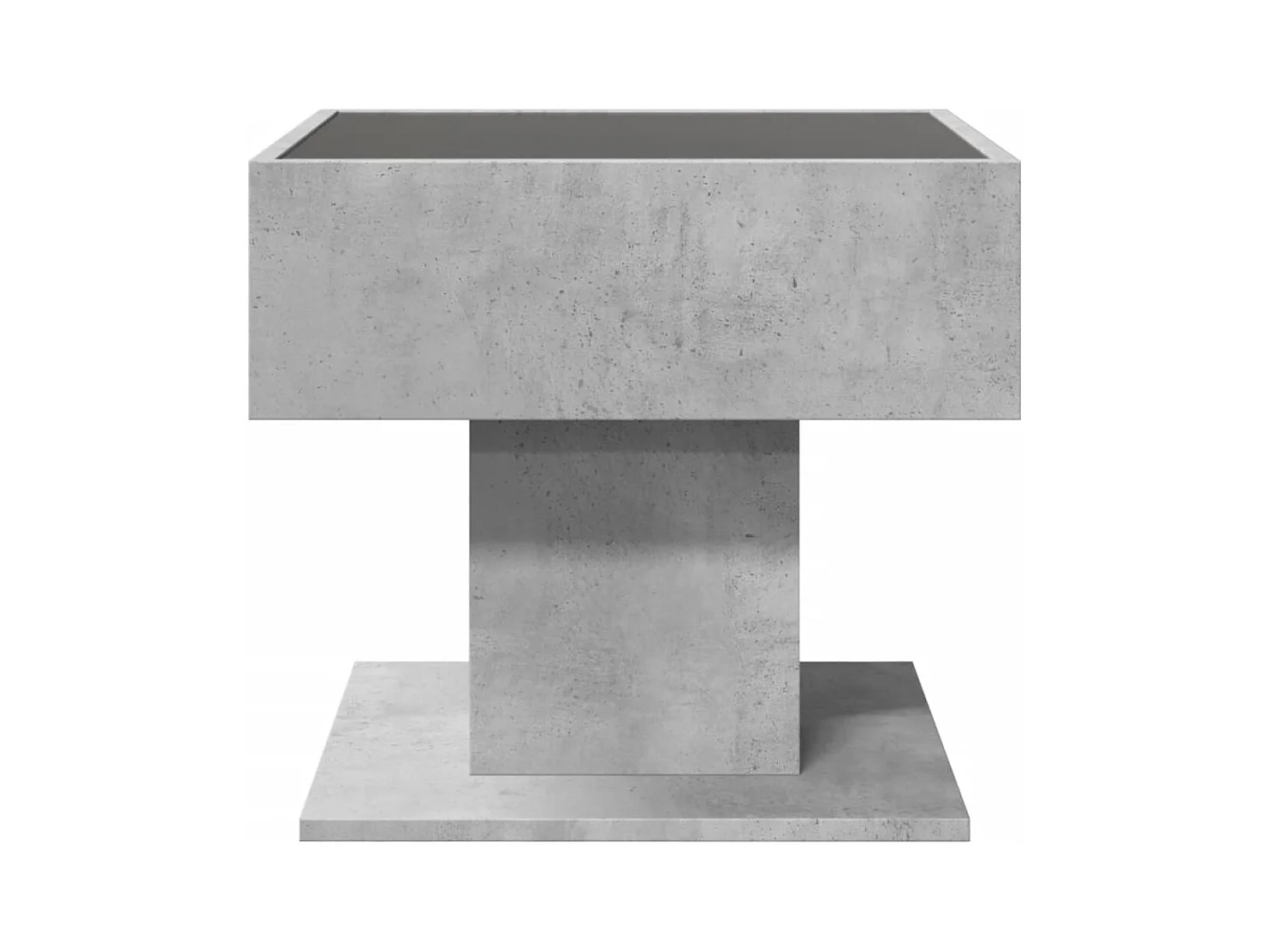 Table basse avec LED gris béton 50x50x45 cm bois d'ingénierie