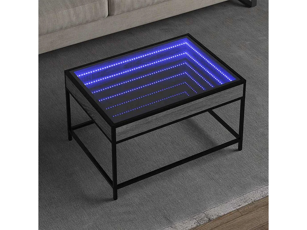 Couchtisch mit Infinity-LED Grau Sonoma 70x50x41 cm