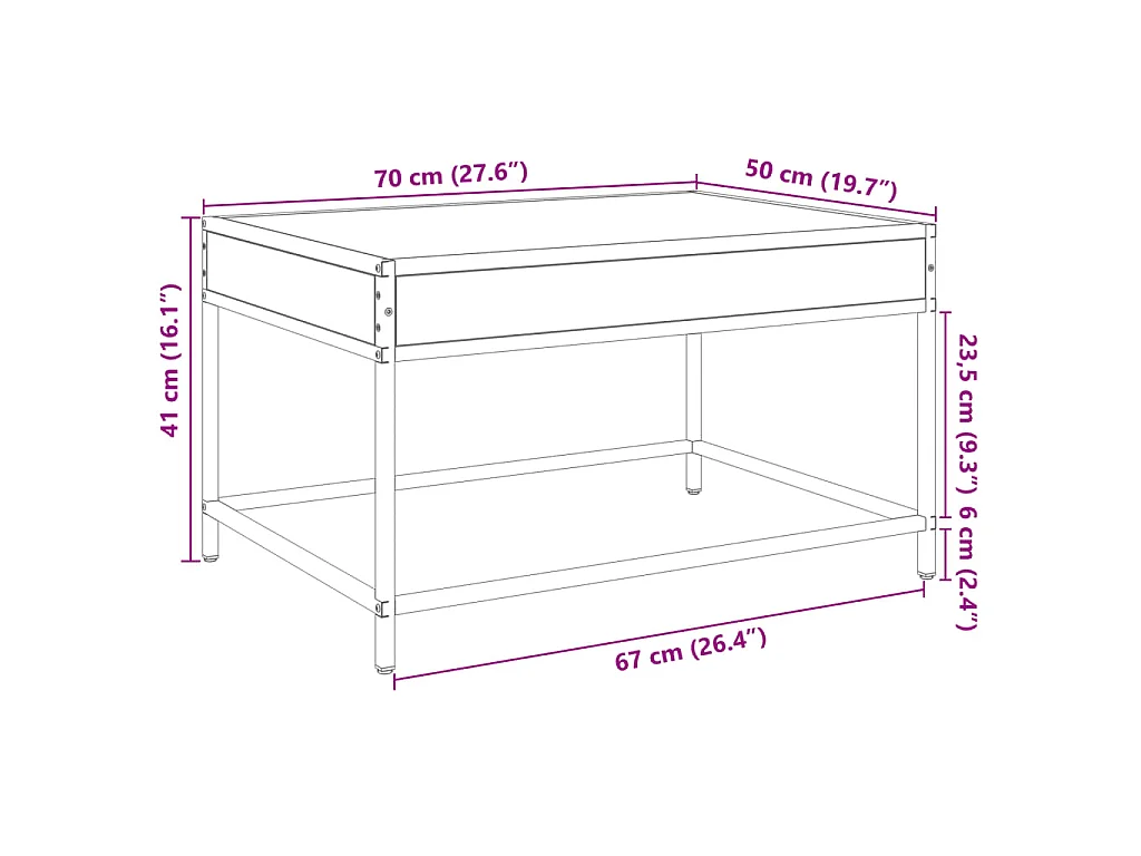 Couchtisch mit Infinity-LED Grau Sonoma 70x50x41 cm