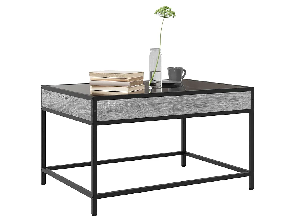 Couchtisch mit Infinity-LED Grau Sonoma 70x50x41 cm