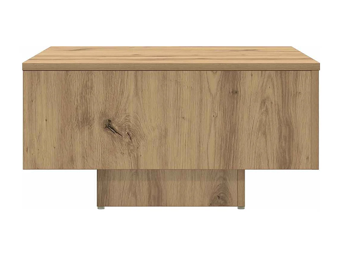 Table basse chêne artisanal 60x60x31,5 cm bois d'ingénierie