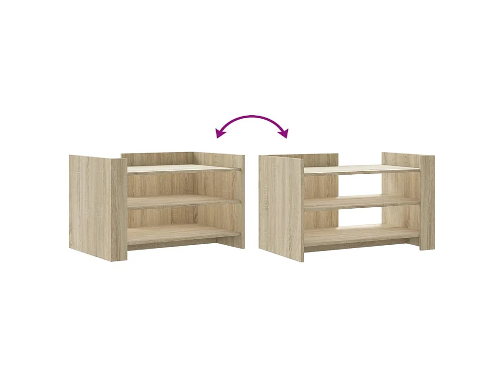 Table basse chêne sonoma 80x50x50 cm bois d'ingénierie
