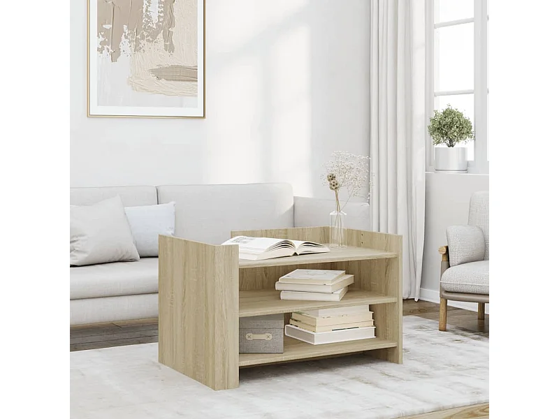 Table basse chêne sonoma 80x50x50 cm bois d'ingénierie